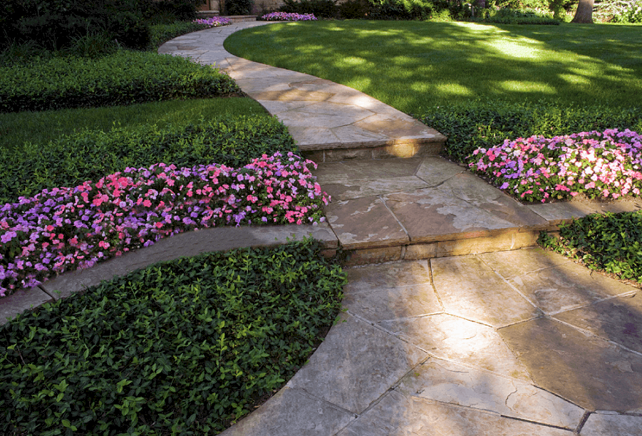 winding flagstone walkway flagstone walkway and flagstone steps