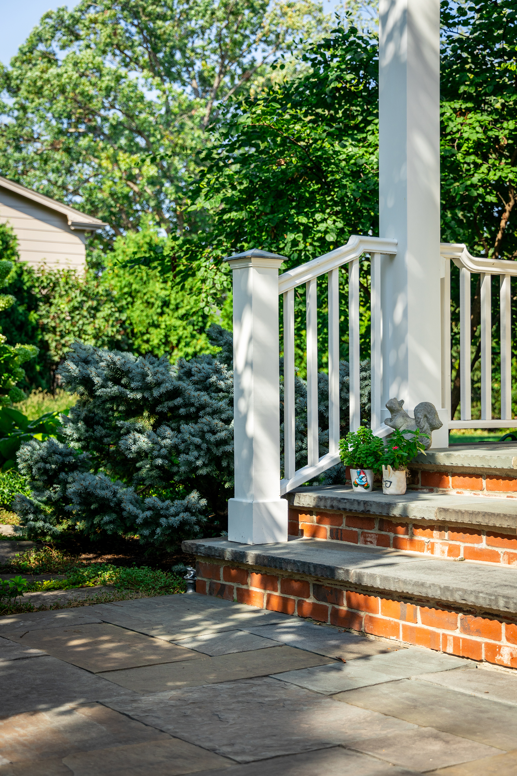brick risers stone treads on stairs