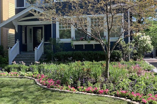 mixed perennial bed front yard chicago